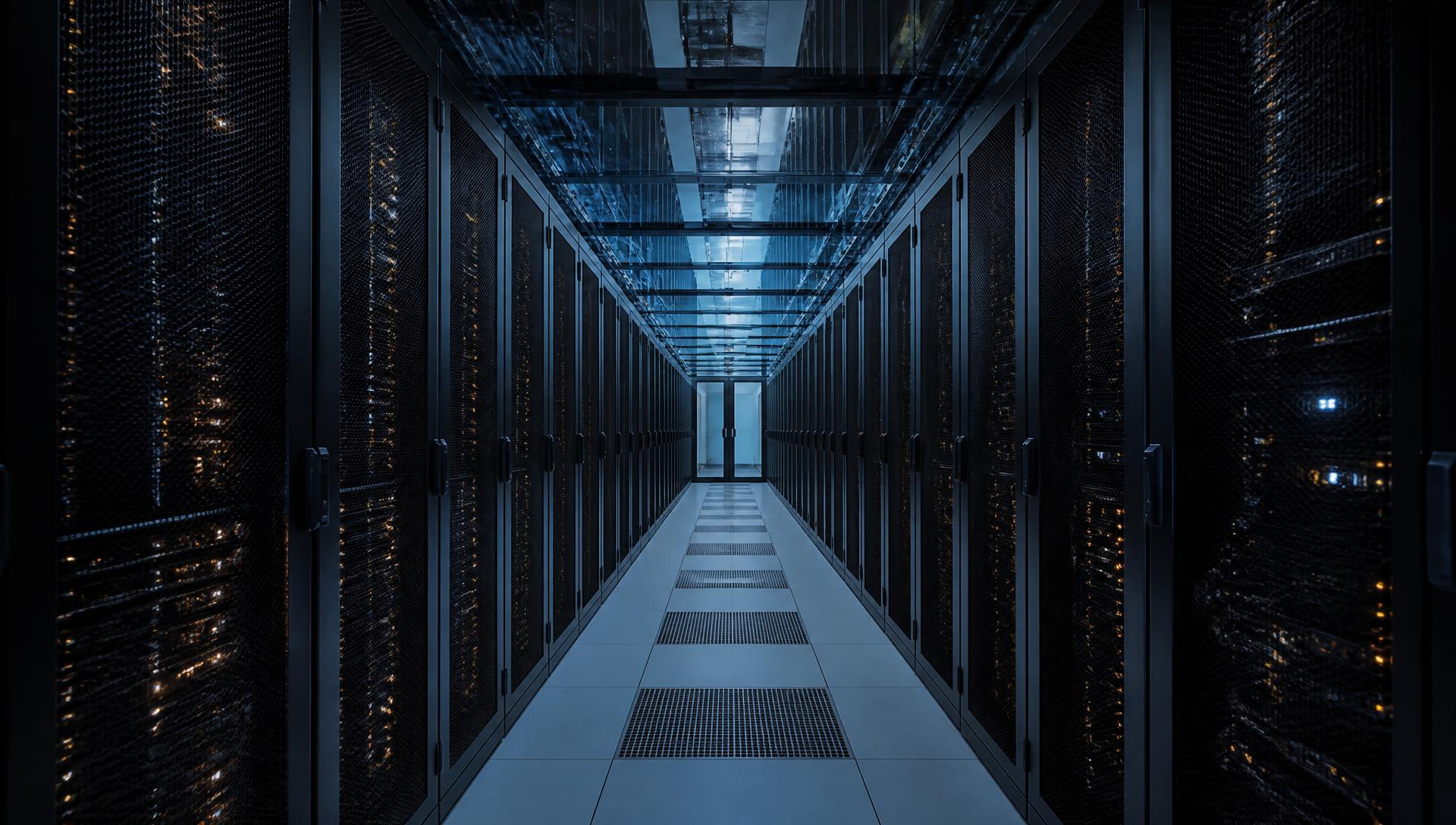Mission critical data center server aisle
